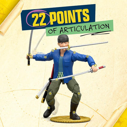 One Piece Zoro 6-Inch Action Figure, 5 Accessories