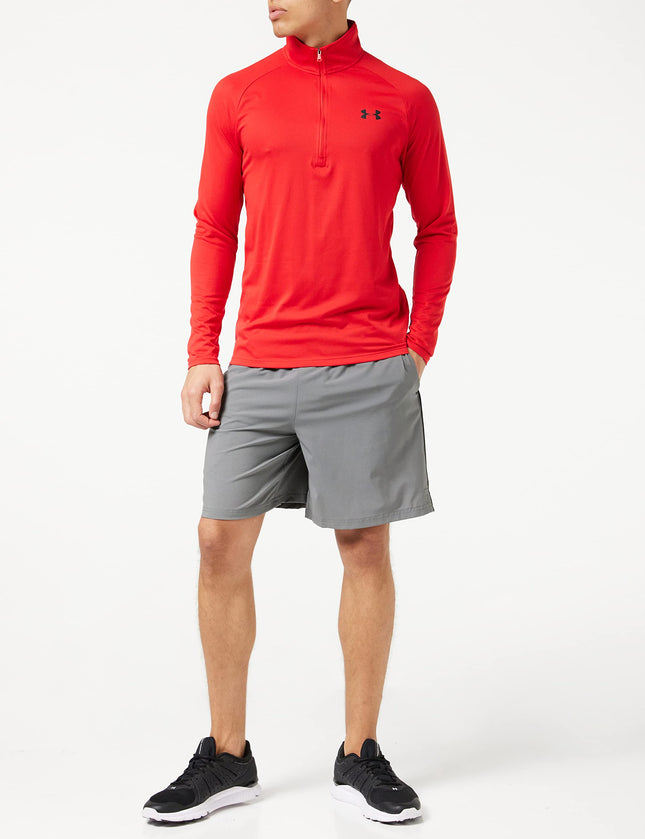 Camiseta de manga larga con cremallera Tech 2.0 1/2 para hombre de Under Armour, rojo (602)/negro, 4XL alto