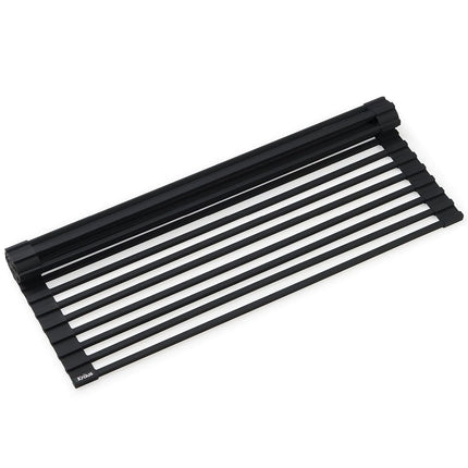 Égouttoir enroulable, passoire et dessous de plat KRAUS Multipurpose Workstation Sink en noir, KRM-11BL