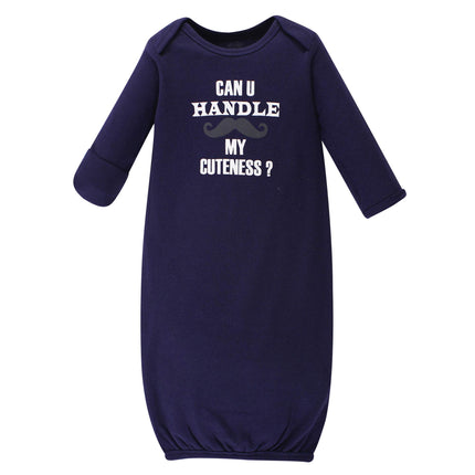 Luvable Friends Unisex Baby Cotton Gowns, Gentleman, Preemie/Newborn, Gentleman, Preemie-Newborn