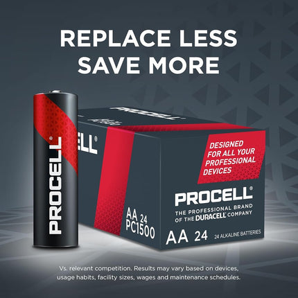 Procell Alkaline Batteries, AA, 24/Box, Total 144 EA, Sold as 1 Carton