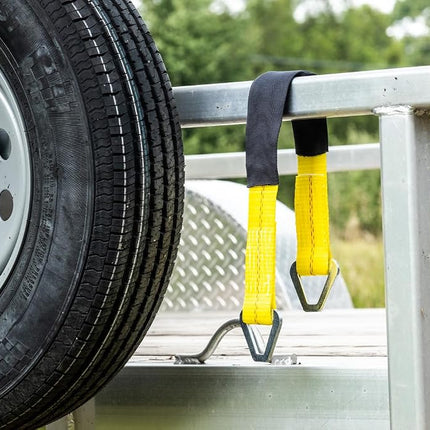 Keeper – 2” x 24” Premium Axle Tie Down Strap with D Rings - 3,333 lbs. Working Load Limit and 10,000 lbs. Break Strength