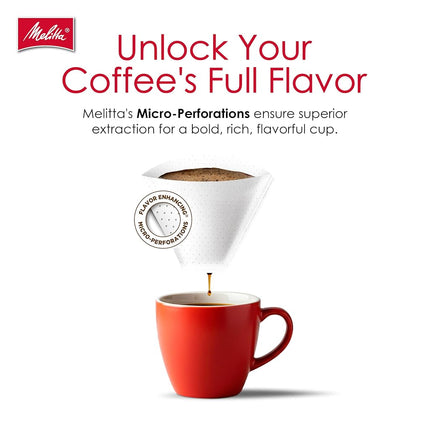 Melitta 4 Cone Coffee Filters, White, 100 Count (Pack of 6), 600 Total Filters - Packaging May Vary