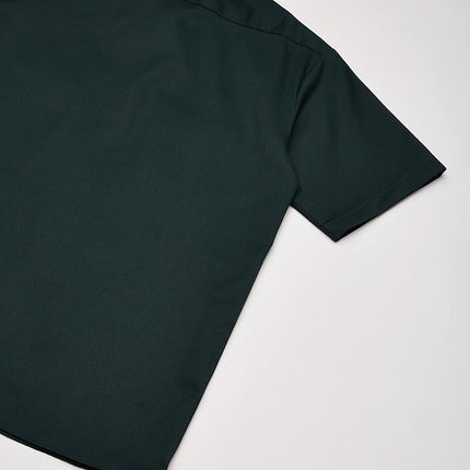 Dickies Men's Short-Sleeve Work Utility Button Down Shirt, Hunter Green V1, S