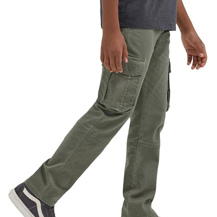 Wrangler Boys' Charge Cargo Pant, Olive, 14
