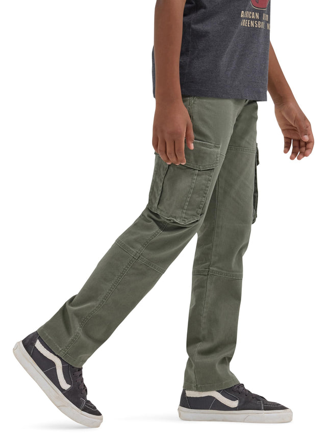 Wrangler Boys' Charge Cargo Pant, Olive, 5