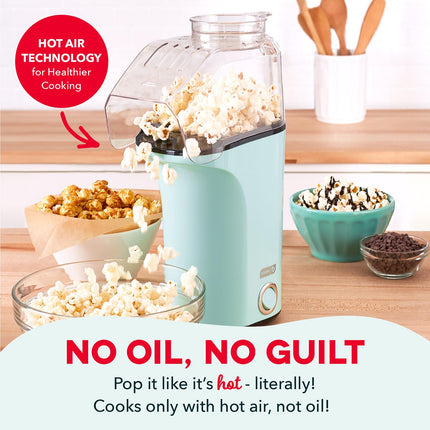 Disney Dash Fresh Pop Popcorn Maker - Oil-Free, Air Popcorn Popper - With Measuring Cup & Recipe Guide - Perfect for Movie Nights - 16 Cups, Moana