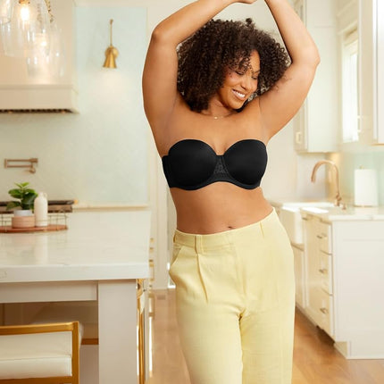 Vanity Fair Women's Beauty Back Smoothing Strapless Bra, 4-Way Stretch Fabric, Lightly Lined Cups Up to H, Opaque, Star White, 40D