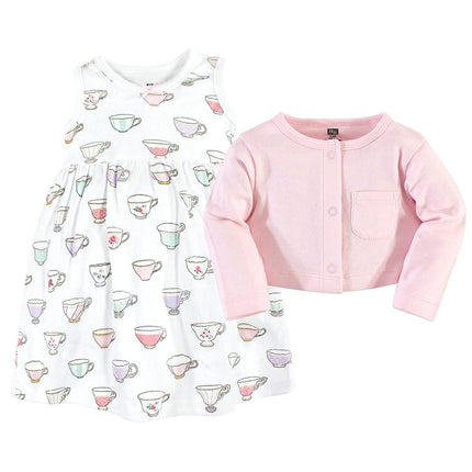 Ensemble robe et gilet en coton Hudson Baby pour bébés filles, Tea Party, 5T