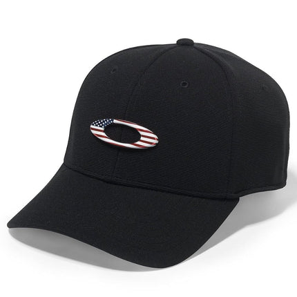 Oakley Men's Tincan Cap Hat, Black/American Flag, 