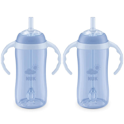 NUK Learner Straw Cup, 10 oz, 2-Pack - Toddler Cup with Soft Straw for Easy Drinking, 6 Months and Up