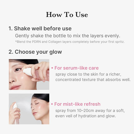 medicube PDRN Pink Collagen Glow Jelly Mist Serum | Lightweight Daily 2-in-1 Facial Mist & Serum | Hydrating & Firming with Collagen Water & PDRN | 3.38 fl.oz