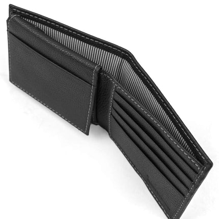 Timberland Men's Leather Wallet with Attached Flip Pocket Travel Accessory-Bi-Fold, Black (Sportz), One Size