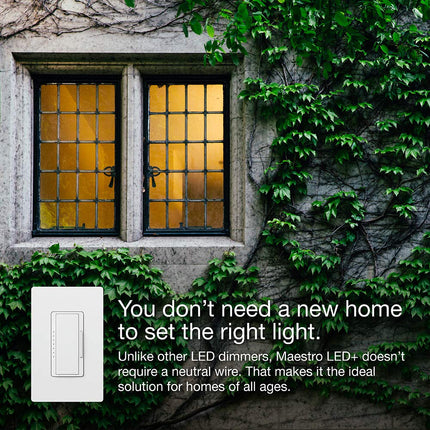 Interruptor atenuador Lutron Maestro C.L para bombillas LED, halógenas e incandescentes regulables, unipolar o multubicación, MACL-153M-MN, Midnight