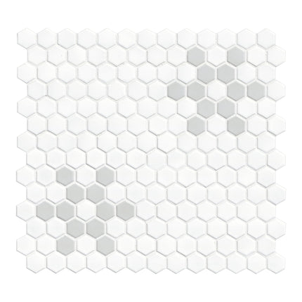 Azulejo de porcelana MSI blanco y gris de 12 x 12 pulgadas con diseño de pétalos para uso en cocinas, baños, suelos y paredes; acabado mate, mosaico montado en malla; 14 azulejos, cobertura de 14.55 pies cuadrados