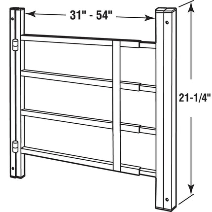 Prime-Line Products S 4779 4 Bar Hinged Window Guard, 31-Inch - 54-Inch x 21-Inch, Black