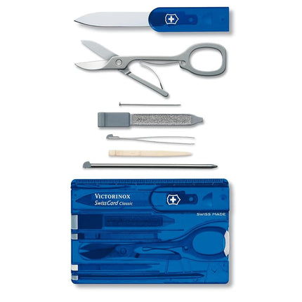 Victorinox Swiss Army Swiss Card Classic with 10 Functions, Blue Transparent