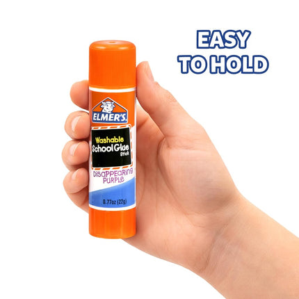 Elmer's Disappearing Purple School Glue Sticks, Washable, 22 Grams, 30 Count