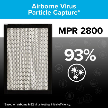 Filtrete 14x20x1 Air Filter, MPR 2800, MERV 14, Healthy Living Ultrafine Particle Reduction 3-Month Pleated 1-Inch Air Filters, 2 Filters