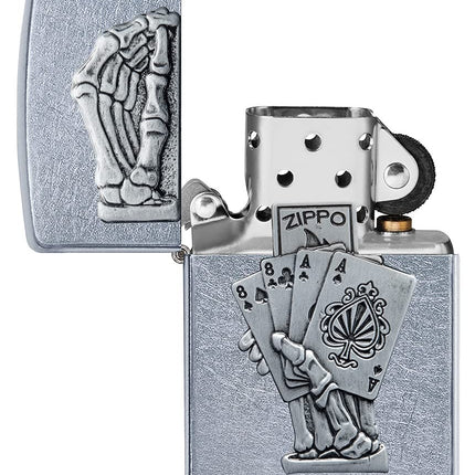 Zippo Dead Mans Hand Emblem Design Pocket Lighter