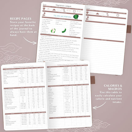 Legend Food Journal, Weight Loss & Meal Tracking Diary 14.5x21 Terracotta