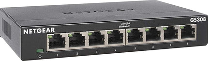 NETGEAR 8-Port Gigabit Ethernet Unmanaged Switch (GS308) - Home Network Hub, Office Ethernet Splitter, Plug-and-Play, Fanless Metal Housing, Desktop or Wall Mount