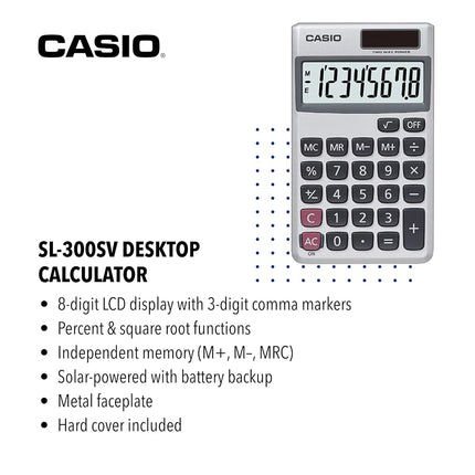 Casio SL-300SV Pocket Calculator - Silver
