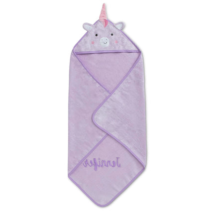Delta Children Serviette de Bain à Capuche Bébé/Nourrisson - Ultra Douce et Absorbante - Essentiel Nouveau-né - Cadeau Idéal pour Liste de Naissance/Douche de Bébé pour Garçons et Filles, Licorne Mauve Clair