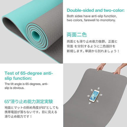 Gruper Yoga Mat Non Slip, Eco Friendly Fitness Exercise Mat with Carrying Strap,Pro Yoga Mats for Women,Workout Mats for Home, Pilates and Floor Exercises (Carbon Gray, 0.24 * 24 * 72 Inches)