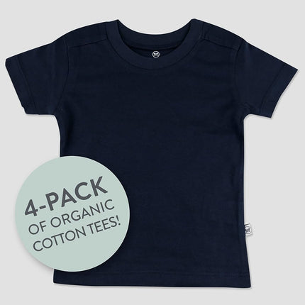 HonestBaby Camiseta unisex de manga corta 100% algodón orgánico para bebés, Azul Ombre, 24 meses