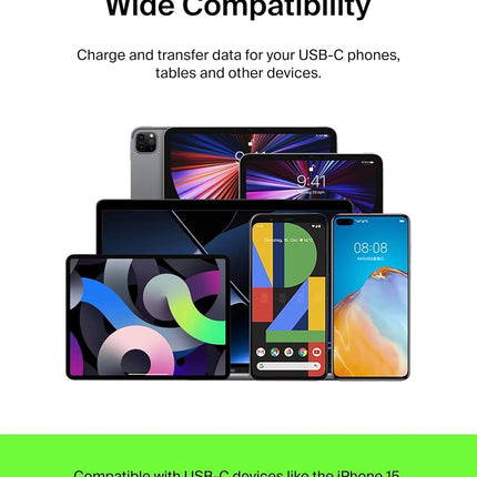 Belkin BoostCharge USB-C Cable to USB-A Cable (2M/6.6ft) for iPhone 16, iPhone 16 Pro, Samsung Galaxy S25, S24, Pixel 9, iPad Pro, Nintendo Switch 2, Carplay & More - Black (2-Pack)