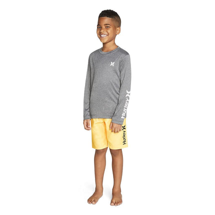 T-shirt de bain Hurley à manches longues pour garçons, Black Heather, 3T