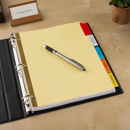 Avery Binder Dividers - 5-Tab Insertable Multicolor Big Tabs for Binders, 6 Sets of Dividers (11109)