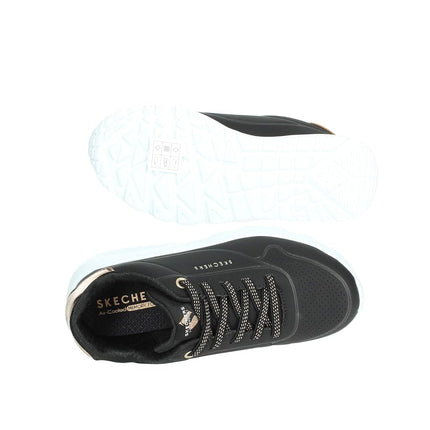 Skechers Girls' UNO Lite Trainer, Black/White, 12.5 UK Child