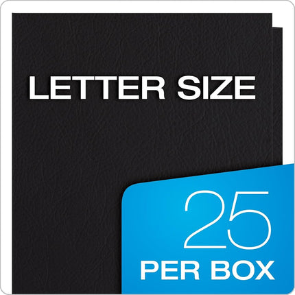 Oxford Twin Pocket Folders, Letter Size, Black, 25 per Box (57506)