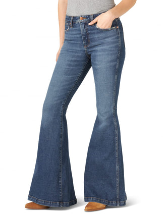 Wrangler Women's Retro High Rise Trumpet Flare Gre