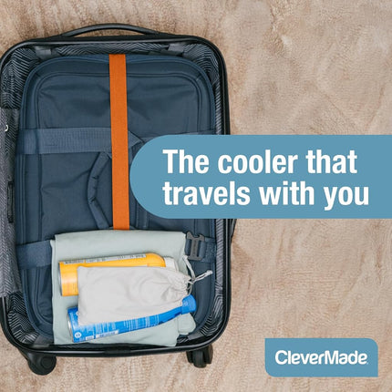 CleverMade Collapsible Cooler Bag, 50 Can Beach & Travel Car Cooler, Folding Soft Cooler, Shoulder Strap, Bottle Opener, Great Car Coolers for Travel, Cleans Easy, Leak Proof Cooler Bag [Ocean]