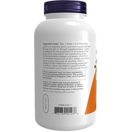 NOW Supplements, L-Lysine, Double Strength 1000 mg, 250 Tablets