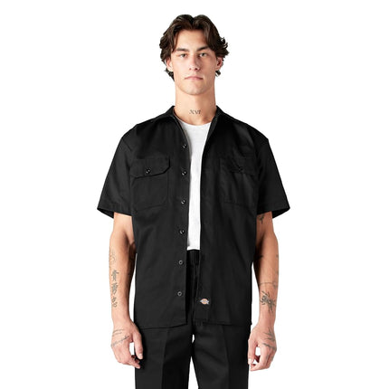 Dickies Short Sleeve Work Shirt, Black, 5X