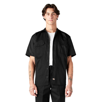 Dickies Short Sleeve Work Shirt, Black, 5X