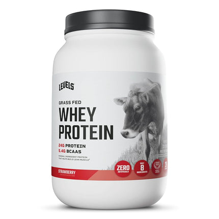Levels 100% Grass Fed Whey Protein, No GMOs, Straw