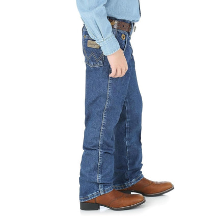 Wrangler Original Cowboy Cut George Strait, Jeans de denim pesado para niños grandes, Stone, 16 Slim