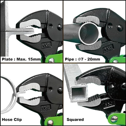 ENGINEER PZ-67 Auto Locking Pliers with Screw Remover, Screw Saurus VP-4 Crushed/Rusted Screw Remover For φ0.1-0.37 inches (3-9.5 mm)