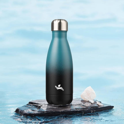 Konokyo Insulated Water Bottles,12oz Double Wall Stainless Steel Vacumm Metal Flask for Sports Travel,Indigo Black