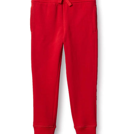 Nautica Boys' Basic Fleece Jogger Sweatpants, Elastic Waistband with Drawstring Closure, Super Soft Cotton-Blend, Red, 18-20