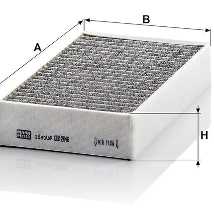 MANN-FILTER CUK 2646-2 Cabin Air Filter Set (Set of 2) with Activated Carbon - For Cars