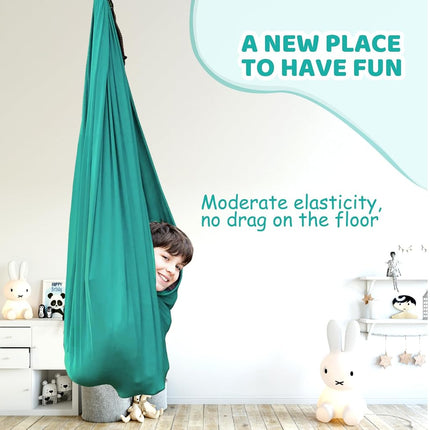 TOPARCHERY Indoor Sensory Swing for Special Needs, Cuddle Hammock Ideal for Sensory Integration Snuggle Swing Hammocks (Green)