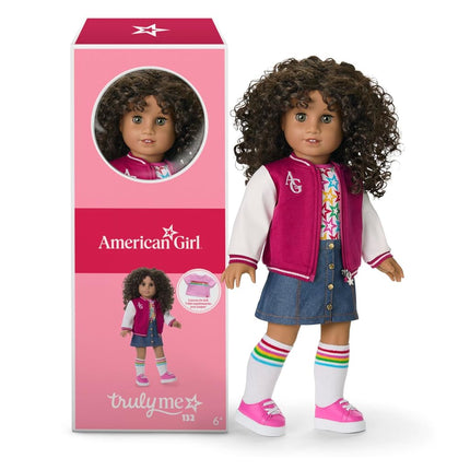 American Girl, Truly Me 18-inch Doll #132 with Hazel Eyes, Curly Dark-Brown Hair, Tan Skin, for Ages 6+