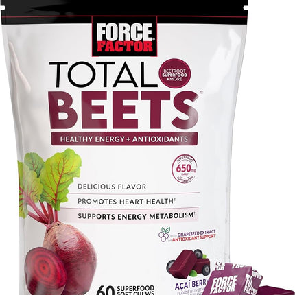 Force Factor Total Beets Soft Chews with Beetroot,