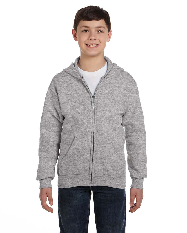 Hanes Boys' Eco Smart Zip Hoodie, Light Steel, Medium
